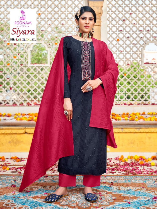 Poonam Siyara Heavy Festive Wear Wholesale Readymade Salwar Suit Catalog
